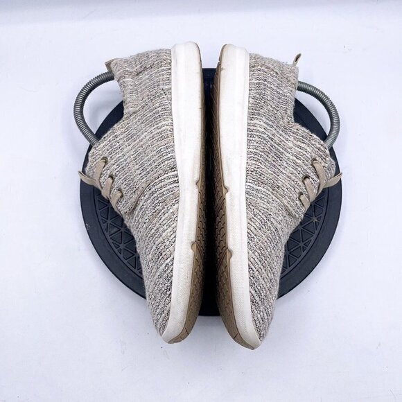 Toms Women's Del Rey Sneaker Size 8.5 Gray Linen Lace Up Casual Shoe Walking - Picture 5 of 9